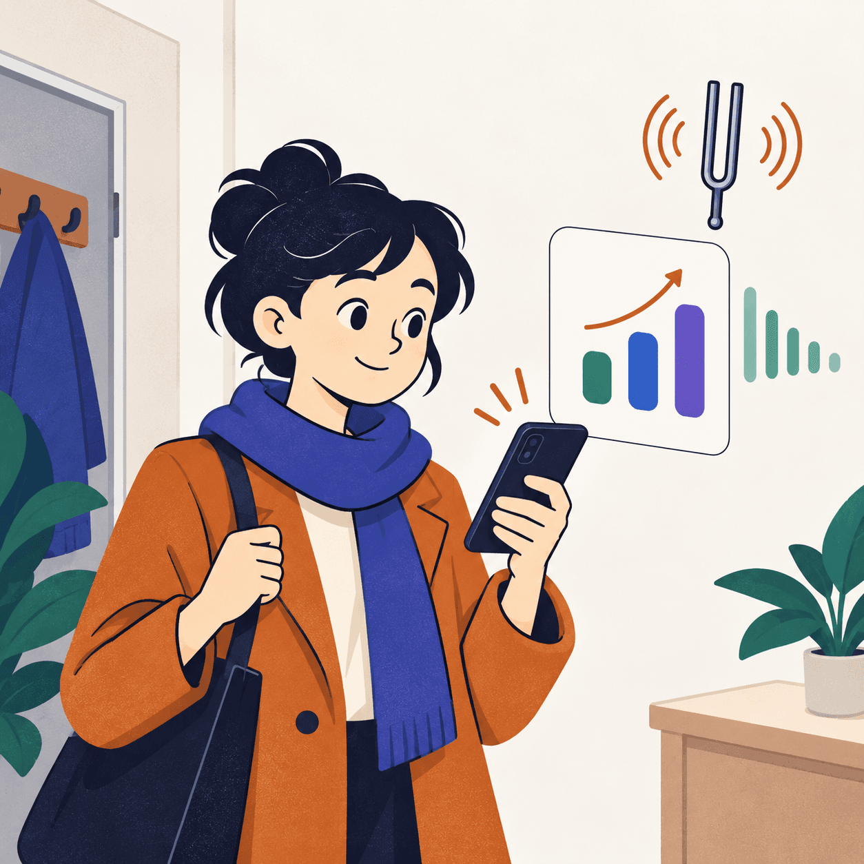 Un parent consulte la progression de son enfant sur son téléphone